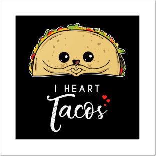 I heart Tacos - Taco Lover Mexican Foodie Cute Kids Posters and Art